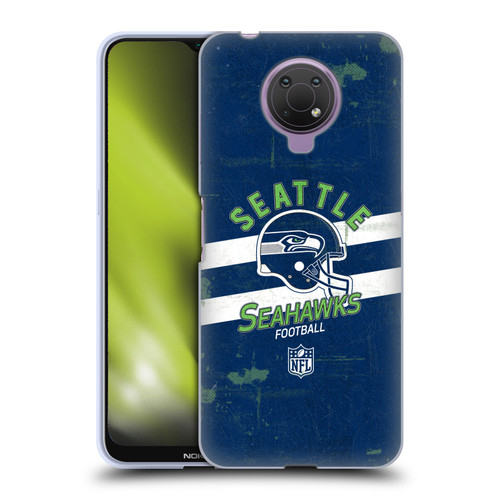 NFL Seattle Seahawks Logo Art Helmet Distressed Soft Gel Case for Nokia G10
