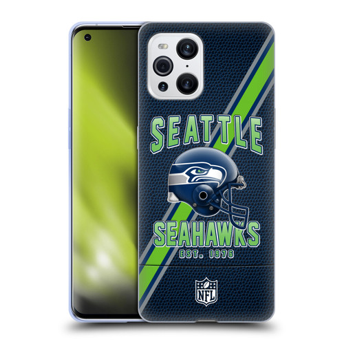 NFL Seattle Seahawks Logo Art Football Stripes Soft Gel Case for OPPO Find X3 / Pro