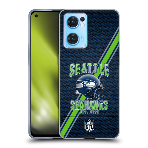 NFL Seattle Seahawks Logo Art Football Stripes Soft Gel Case for OPPO Reno7 5G / Find X5 Lite
