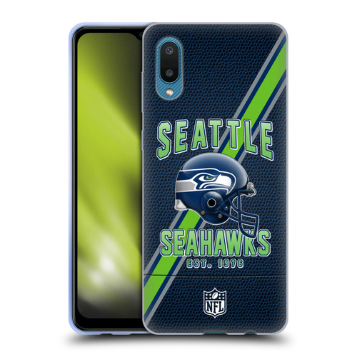 NFL Seattle Seahawks Logo Art Football Stripes Soft Gel Case for Samsung Galaxy A02/M02 (2021)