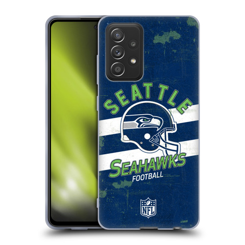 NFL Seattle Seahawks Logo Art Helmet Distressed Soft Gel Case for Samsung Galaxy A52 / A52s / 5G (2021)