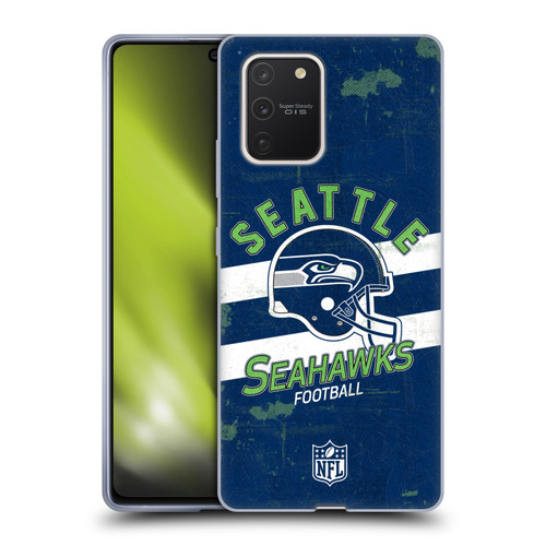 NFL Seattle Seahawks Logo Art Helmet Distressed Soft Gel Case for Samsung Galaxy S10 Lite