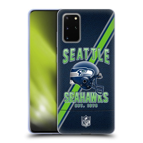 NFL Seattle Seahawks Logo Art Football Stripes Soft Gel Case for Samsung Galaxy S20+ / S20+ 5G