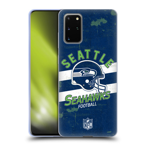 NFL Seattle Seahawks Logo Art Helmet Distressed Soft Gel Case for Samsung Galaxy S20+ / S20+ 5G