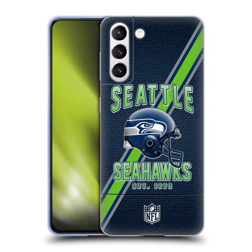 NFL Seattle Seahawks Logo Art Football Stripes Soft Gel Case for Samsung Galaxy S21 5G