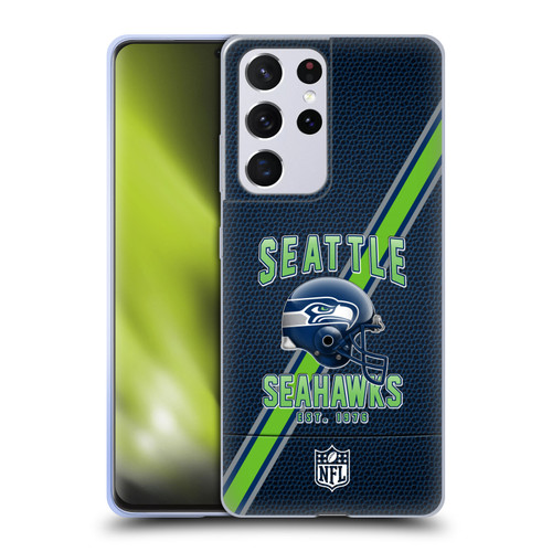 NFL Seattle Seahawks Logo Art Football Stripes Soft Gel Case for Samsung Galaxy S21 Ultra 5G