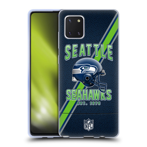 NFL Seattle Seahawks Logo Art Football Stripes Soft Gel Case for Samsung Galaxy Note10 Lite
