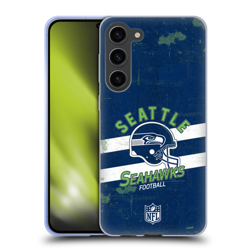 NFL Seattle Seahawks Logo Art Helmet Distressed Soft Gel Case for Samsung Galaxy S23+ 5G