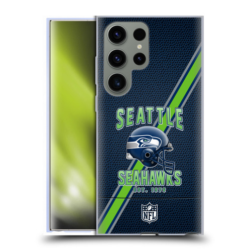 NFL Seattle Seahawks Logo Art Football Stripes Soft Gel Case for Samsung Galaxy S23 Ultra 5G