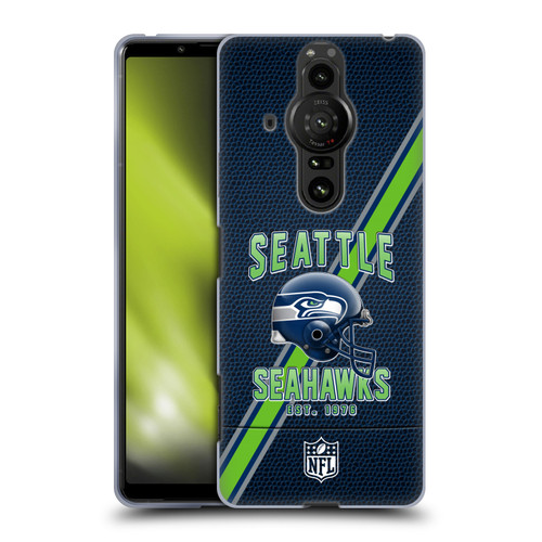 NFL Seattle Seahawks Logo Art Football Stripes Soft Gel Case for Sony Xperia Pro-I