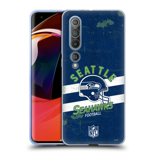 NFL Seattle Seahawks Logo Art Helmet Distressed Soft Gel Case for Xiaomi Mi 10 5G / Mi 10 Pro 5G