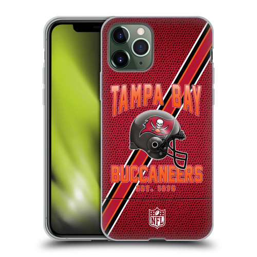NFL Tampa Bay Buccaneers Logo Art Football Stripes Soft Gel Case for Apple iPhone 11 Pro