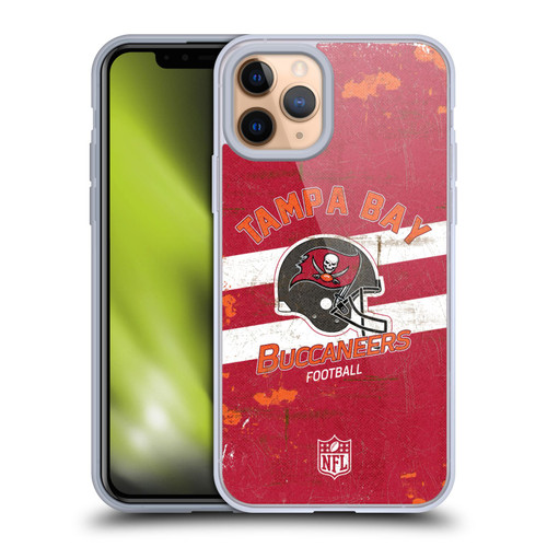 NFL Tampa Bay Buccaneers Logo Art Helmet Distressed Soft Gel Case for Apple iPhone 11 Pro