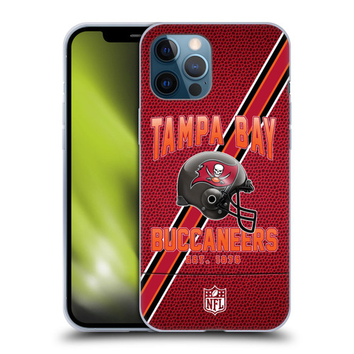 NFL Tampa Bay Buccaneers Logo Art Football Stripes Soft Gel Case for Apple iPhone 12 Pro Max