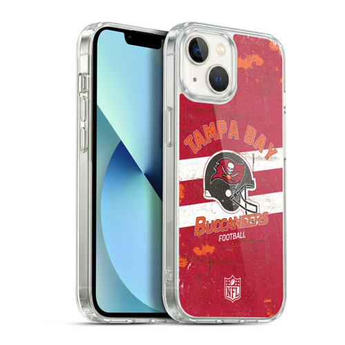 NFL Tampa Bay Buccaneers Logo Art Helmet Distressed Soft Gel Case for Apple iPhone 13