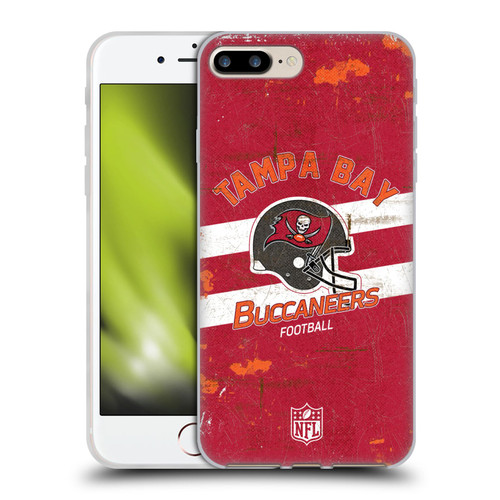 NFL Tampa Bay Buccaneers Logo Art Helmet Distressed Soft Gel Case for Apple iPhone 7 Plus / iPhone 8 Plus