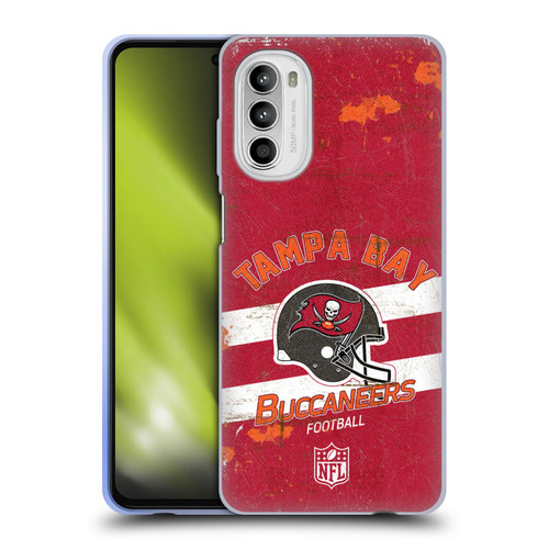 NFL Tampa Bay Buccaneers Logo Art Helmet Distressed Soft Gel Case for Motorola Moto G52