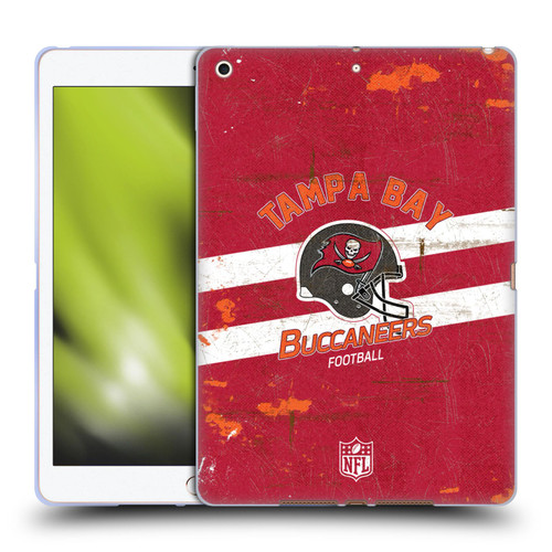 NFL Tampa Bay Buccaneers Logo Art Helmet Distressed Soft Gel Case for Apple iPad 10.2 2019/2020/2021