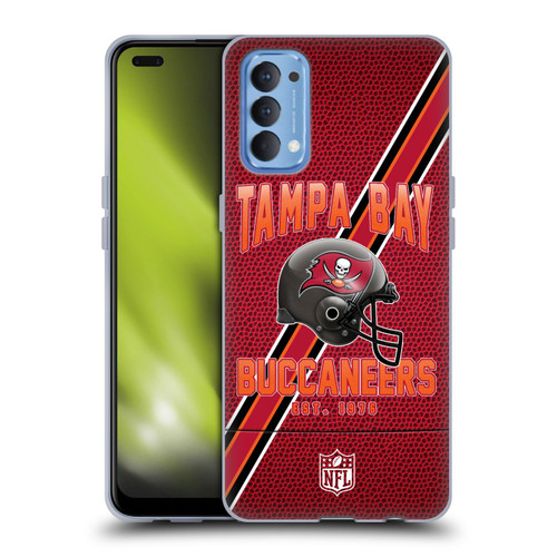 NFL Tampa Bay Buccaneers Logo Art Football Stripes Soft Gel Case for OPPO Reno 4 5G
