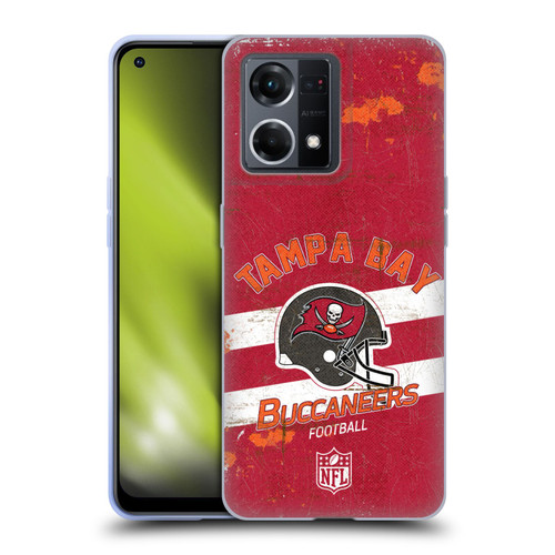 NFL Tampa Bay Buccaneers Logo Art Helmet Distressed Soft Gel Case for OPPO Reno8 4G