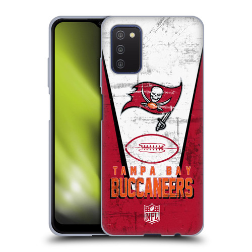 NFL Tampa Bay Buccaneers Logo Art Banner Soft Gel Case for Samsung Galaxy A03s (2021)
