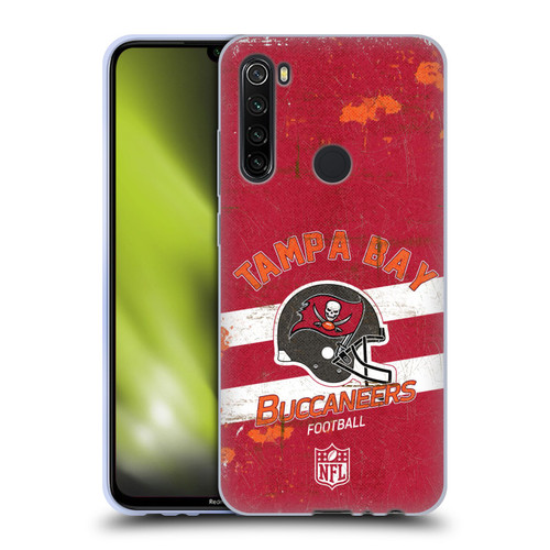 NFL Tampa Bay Buccaneers Logo Art Helmet Distressed Soft Gel Case for Xiaomi Redmi Note 8T