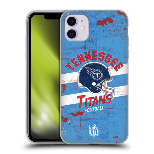 NFL Tennessee Titans Logo Art Helmet Distressed Soft Gel Case for Apple iPhone 11