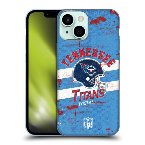 NFL Tennessee Titans Logo Art Helmet Distressed Soft Gel Case for Apple iPhone 13 Mini