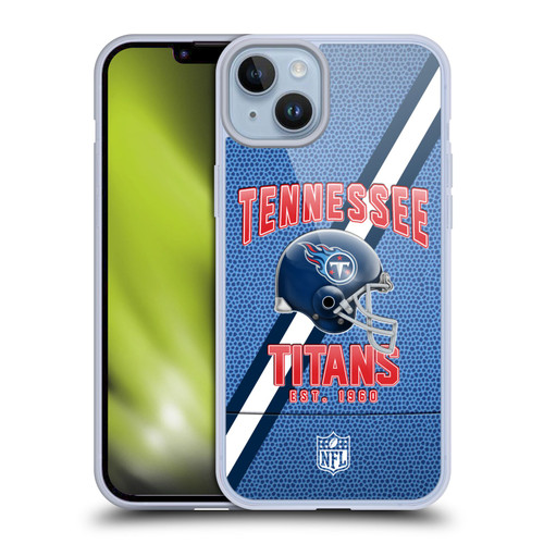 NFL Tennessee Titans Logo Art Football Stripes Soft Gel Case for Apple iPhone 14 Plus
