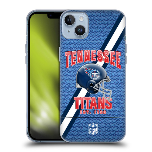NFL Tennessee Titans Logo Art Football Stripes Soft Gel Case for Apple iPhone 14 Plus