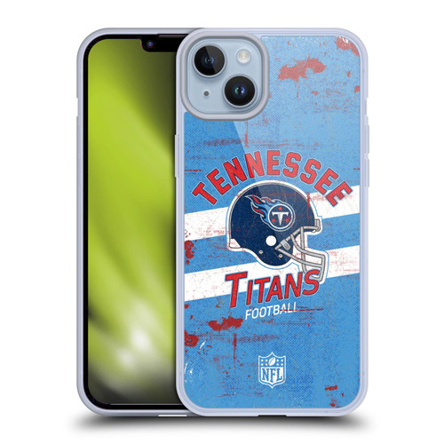 NFL Tennessee Titans Logo Art Helmet Distressed Soft Gel Case for Apple iPhone 14 Plus