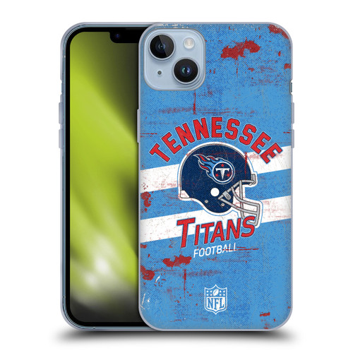 NFL Tennessee Titans Logo Art Helmet Distressed Soft Gel Case for Apple iPhone 14 Plus
