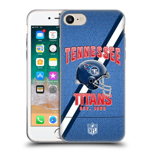 NFL Tennessee Titans Logo Art Football Stripes Soft Gel Case for Apple iPhone 7 / 8 / SE 2020 & 2022