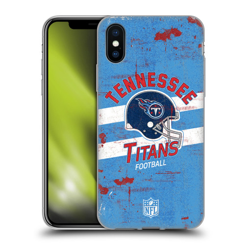 NFL Tennessee Titans Logo Art Helmet Distressed Soft Gel Case for Apple iPhone X / iPhone XS