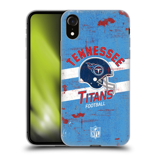NFL Tennessee Titans Logo Art Helmet Distressed Soft Gel Case for Apple iPhone XR