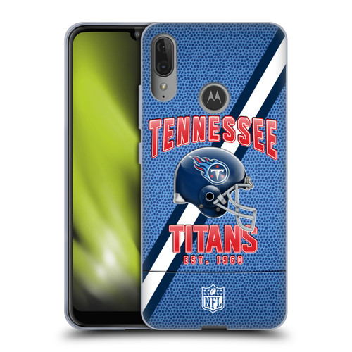 NFL Tennessee Titans Logo Art Football Stripes Soft Gel Case for Motorola Moto E6 Plus