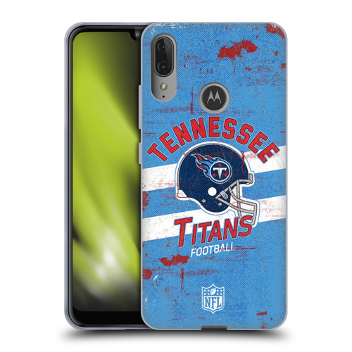 NFL Tennessee Titans Logo Art Helmet Distressed Soft Gel Case for Motorola Moto E6 Plus