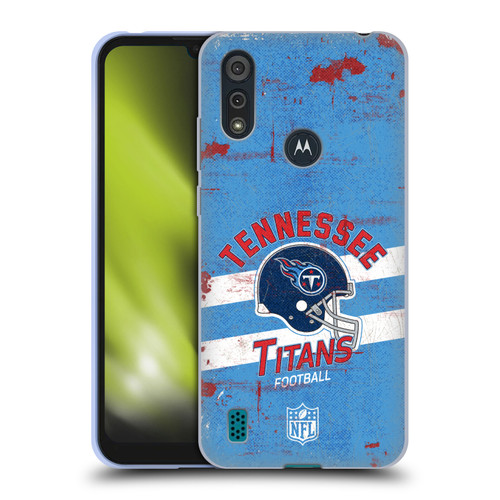 NFL Tennessee Titans Logo Art Helmet Distressed Soft Gel Case for Motorola Moto E6s (2020)