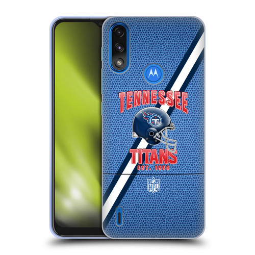 NFL Tennessee Titans Logo Art Football Stripes Soft Gel Case for Motorola Moto E7 Power / Moto E7i Power