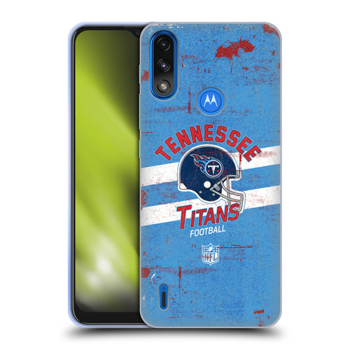 NFL Tennessee Titans Logo Art Helmet Distressed Soft Gel Case for Motorola Moto E7 Power / Moto E7i Power