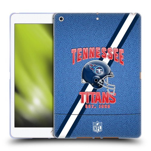 NFL Tennessee Titans Logo Art Football Stripes Soft Gel Case for Apple iPad 10.2 2019/2020/2021