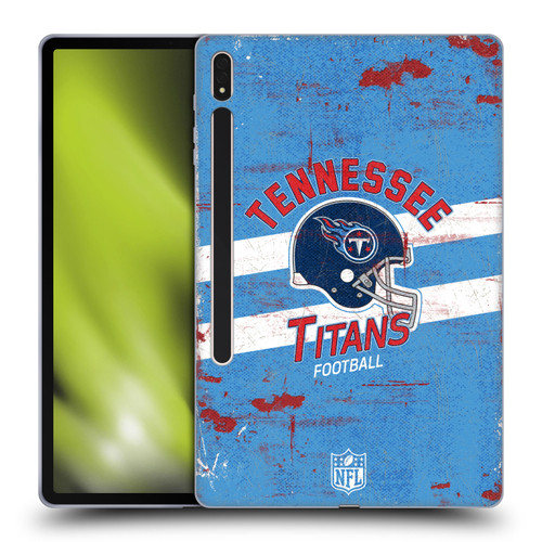 NFL Tennessee Titans Logo Art Helmet Distressed Soft Gel Case for Samsung Galaxy Tab S8 Plus
