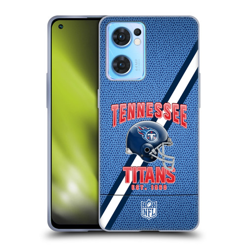 NFL Tennessee Titans Logo Art Football Stripes Soft Gel Case for OPPO Reno7 5G / Find X5 Lite