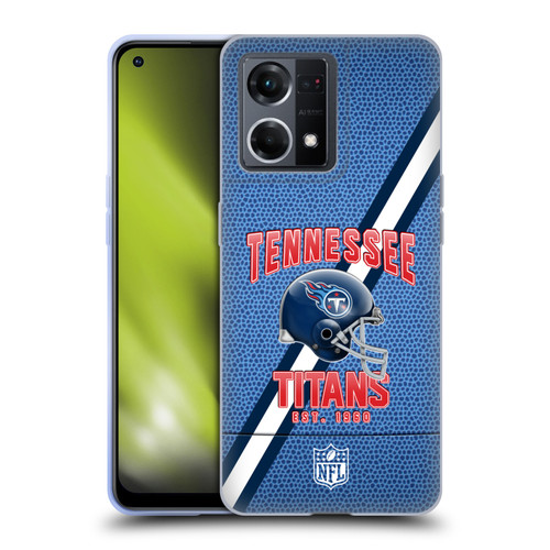 NFL Tennessee Titans Logo Art Football Stripes Soft Gel Case for OPPO Reno8 4G