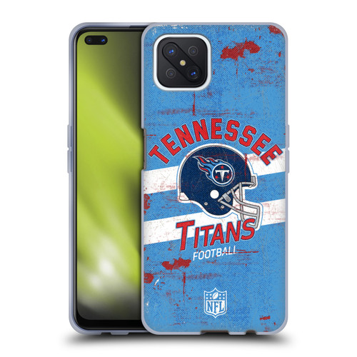 NFL Tennessee Titans Logo Art Helmet Distressed Soft Gel Case for OPPO Reno4 Z 5G
