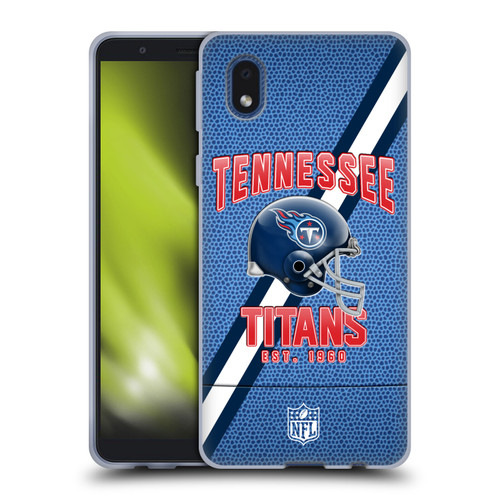 NFL Tennessee Titans Logo Art Football Stripes Soft Gel Case for Samsung Galaxy A01 Core (2020)