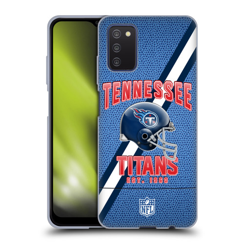 NFL Tennessee Titans Logo Art Football Stripes Soft Gel Case for Samsung Galaxy A03s (2021)