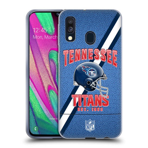 NFL Tennessee Titans Logo Art Football Stripes Soft Gel Case for Samsung Galaxy A40 (2019)