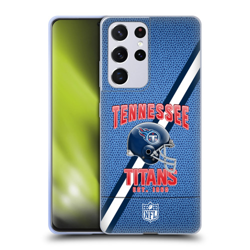 NFL Tennessee Titans Logo Art Football Stripes Soft Gel Case for Samsung Galaxy S21 Ultra 5G