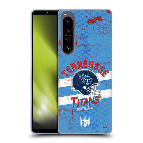 NFL Tennessee Titans Logo Art Helmet Distressed Soft Gel Case for Sony Xperia 1 IV